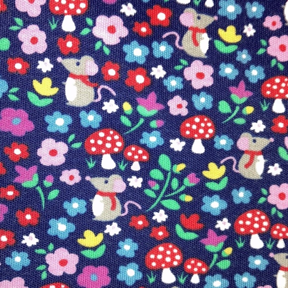 Jojo maman bebe mouse floral mushroom navy long sleeve dress 4-5 yrs - Picture 7 of 9